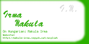 irma makula business card